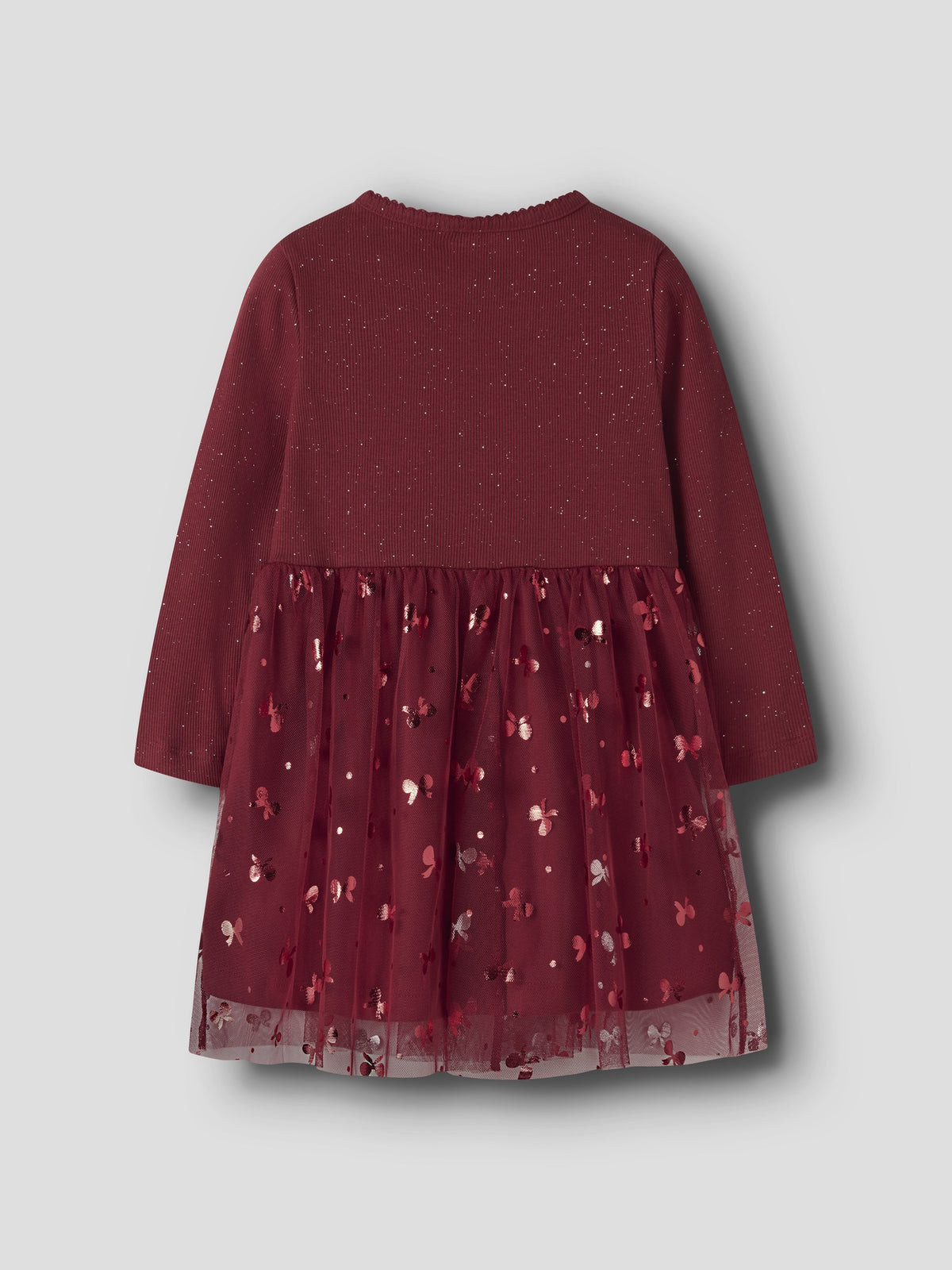 NAME IT Rosally Girls' Dress in Red Dahlia back view