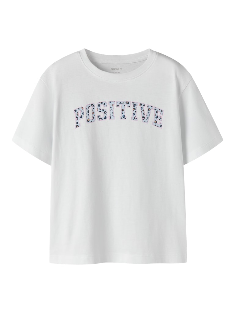 NAME IT Name It Fahiraz Bright White Print Top Bright White/Blue model front view