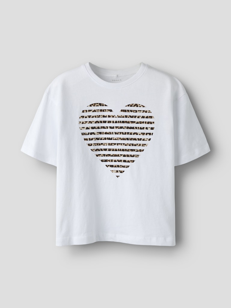 NAME IT Name It Fahiraz Bright White Print Top Bright White/Pink flat front view
