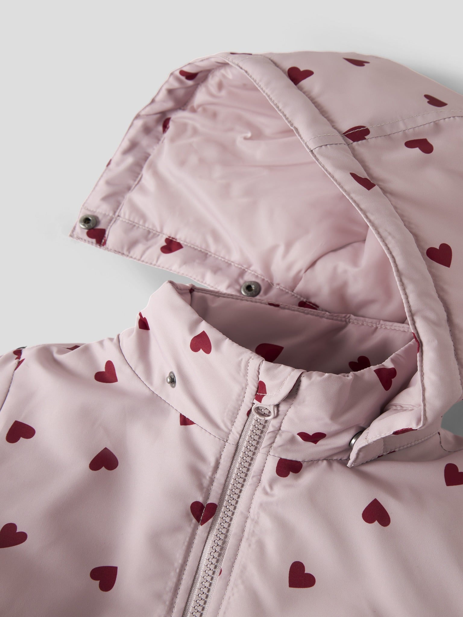 NAME IT Maxi Jacket Pa Aop in Violet Ice hood and zip detail