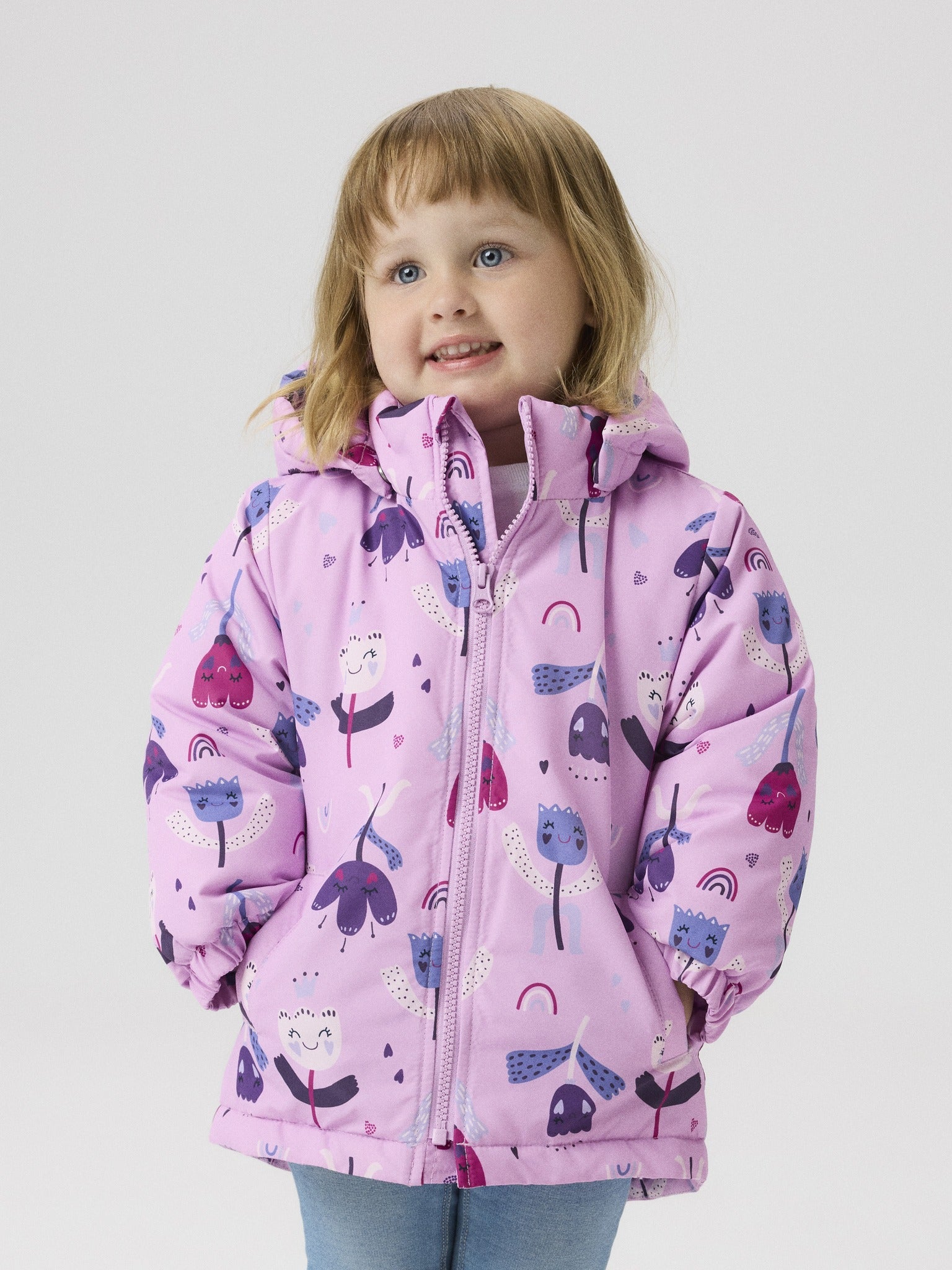 NAME IT Maxi Jacket Pa Aop in Phalaenopsis front view