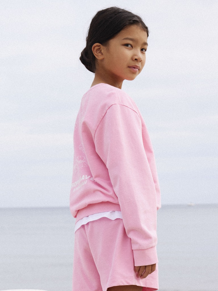 NAME IT Harmonia Long Sleeve Sweat Pink Drink model front view