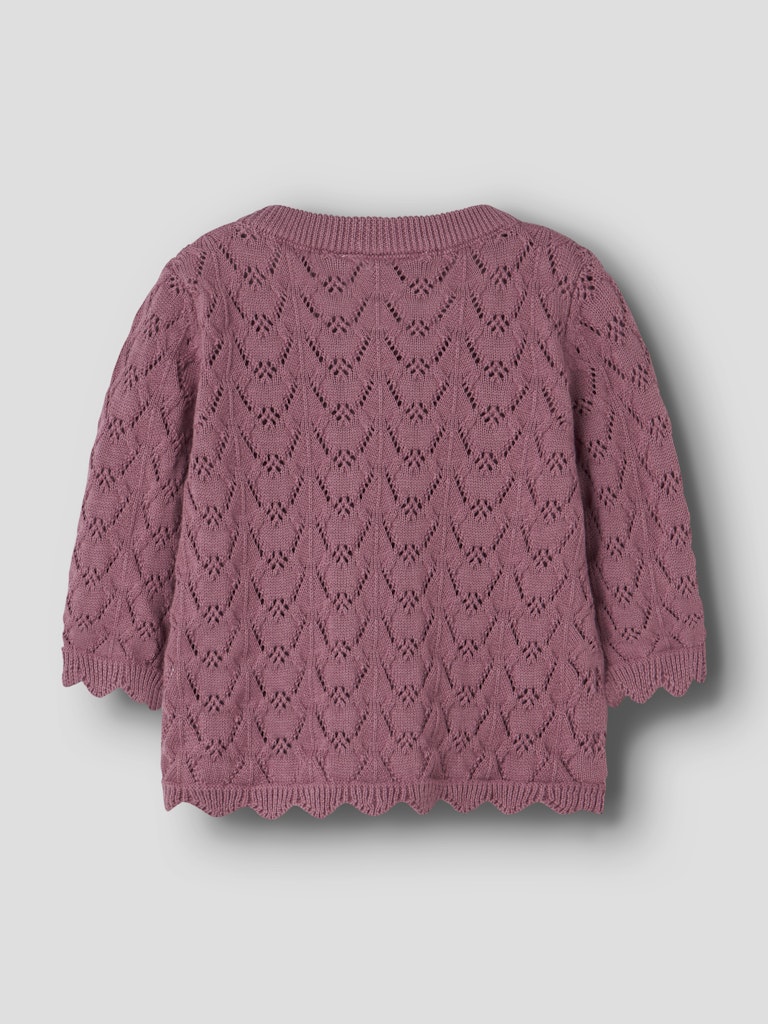 NAME IT Harriet Long Sleeve Knit Cardigan peyote melange back view