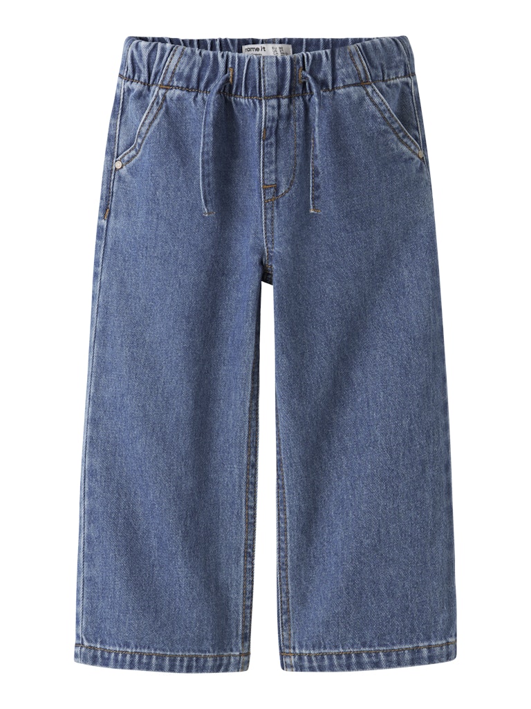 NAME IT Rose Wise Pull Up Jeans Medium Blue Denim front view
