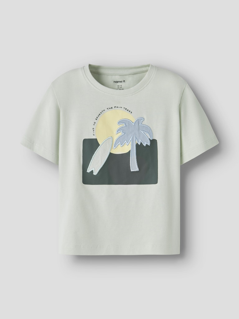 NAME IT James Short Sleeve Top Bright White back view