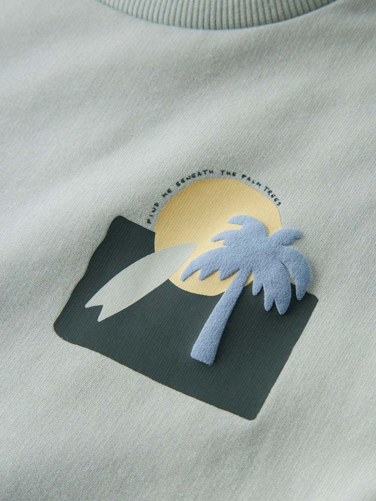 NAME IT Jale Sweatshirt Pale Aqua flat front view