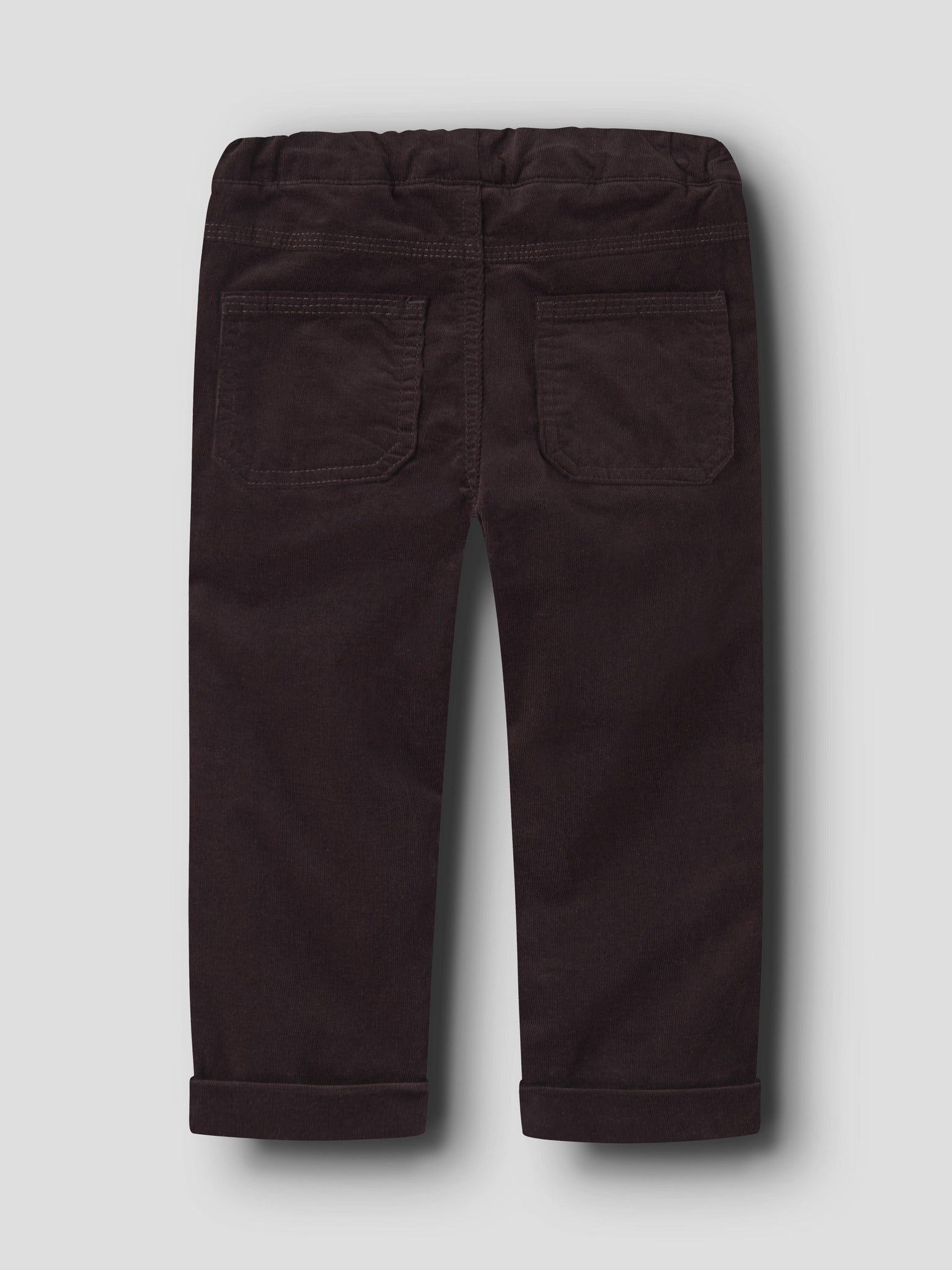NAME IT Ben Regular Cord Trousers in Chocolate Plum back view