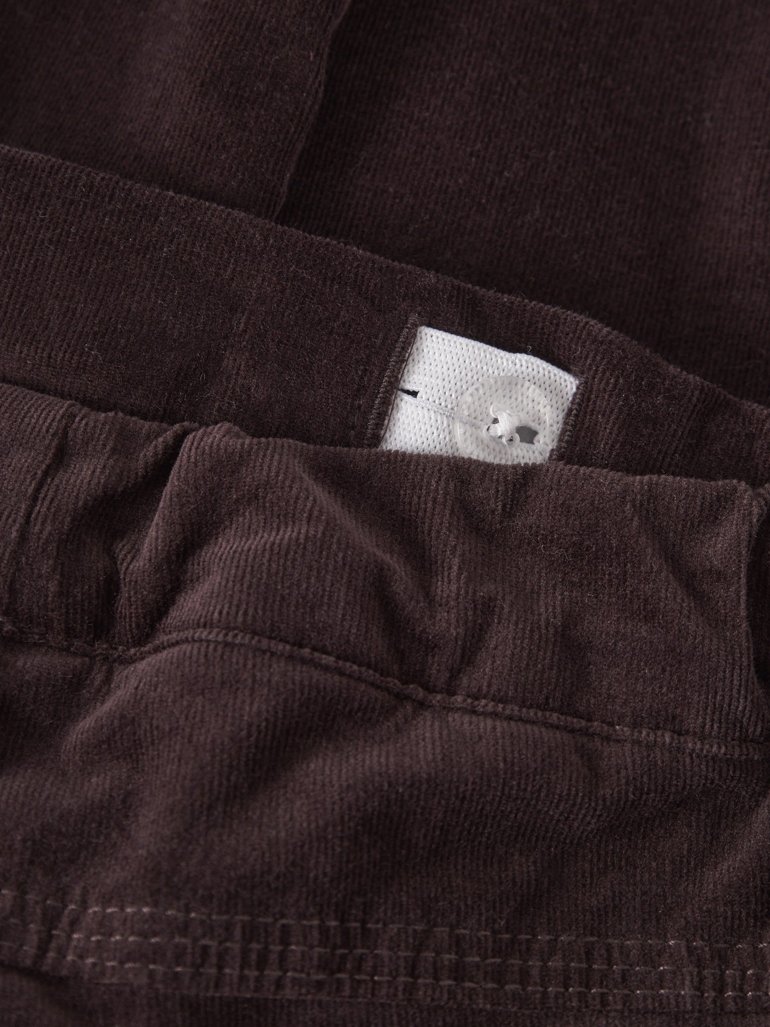 NAME IT Ben Regular Cord Trousers in Chocolate Plum textured cord fabric detail