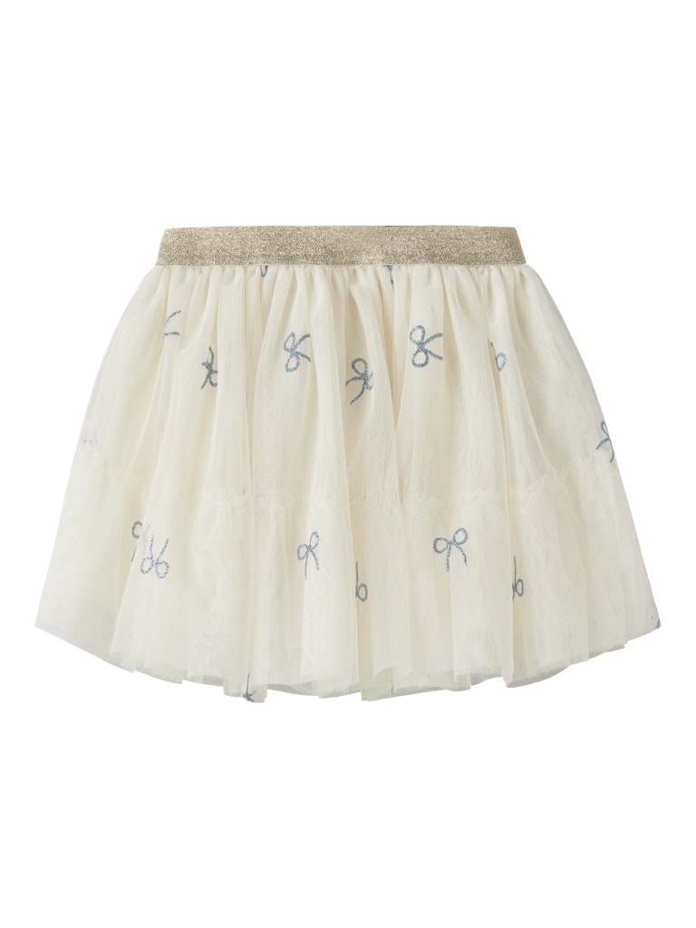 NAME IT Kira Tulle Skirt in Antique White front view