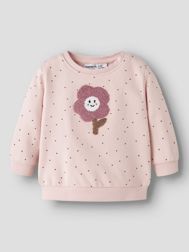 NAME IT Luelle Long Sleeve Sweatshirt in Lotus angled view