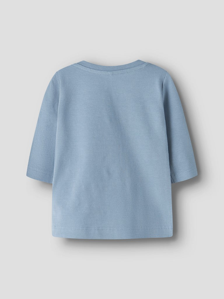 NAME IT Laurids Long Sleeve Top in Ashley Blue back view