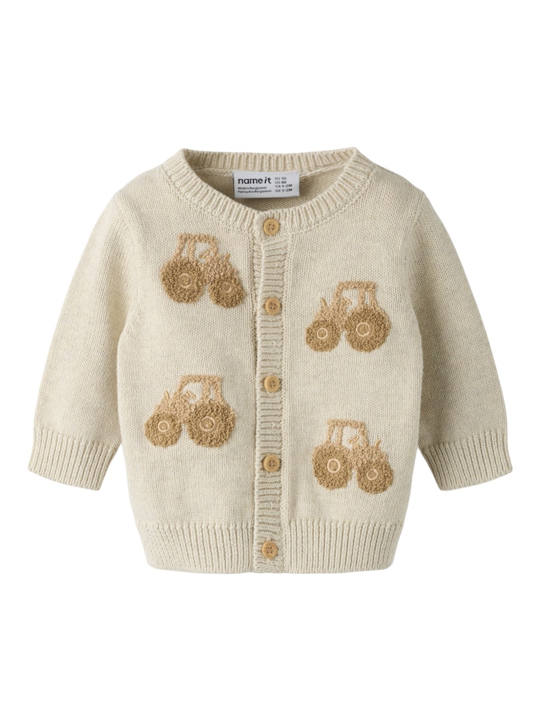 NAME IT London Long Sleeve Knit Card in peyote melange front view