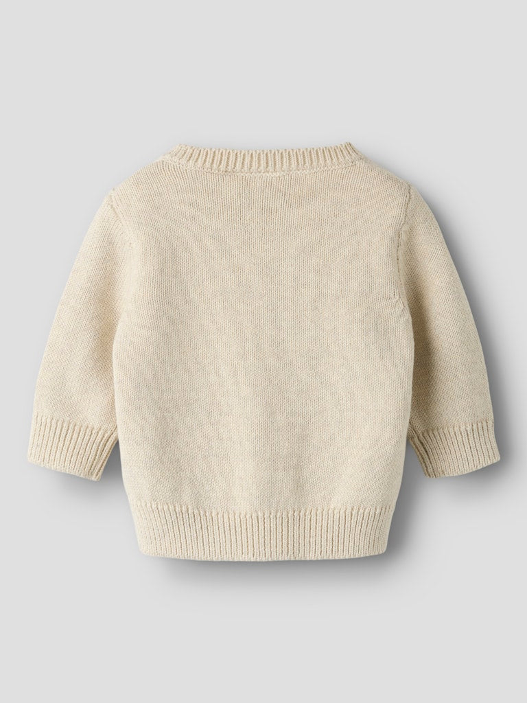 NAME IT London Long Sleeve Knit Card in peyote melange back view