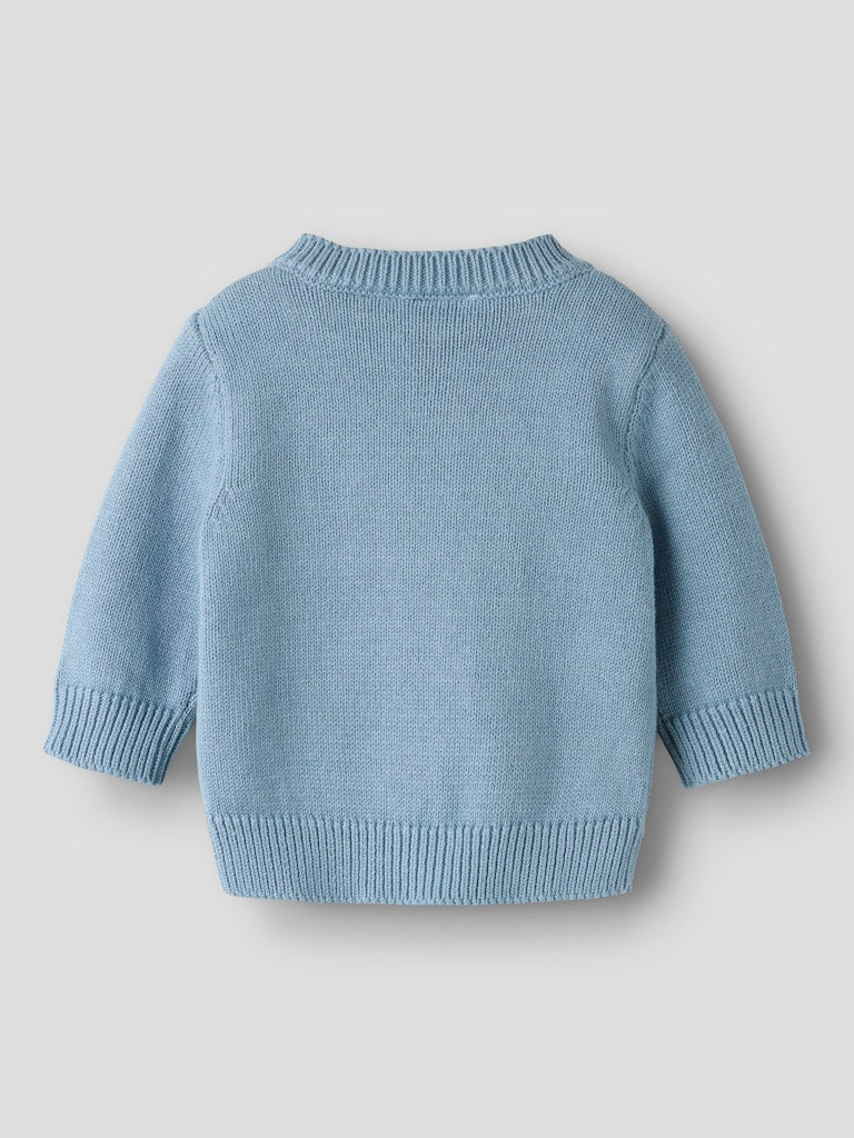 NAME IT London Long Sleeve Knit Card in Ashley Blue back view