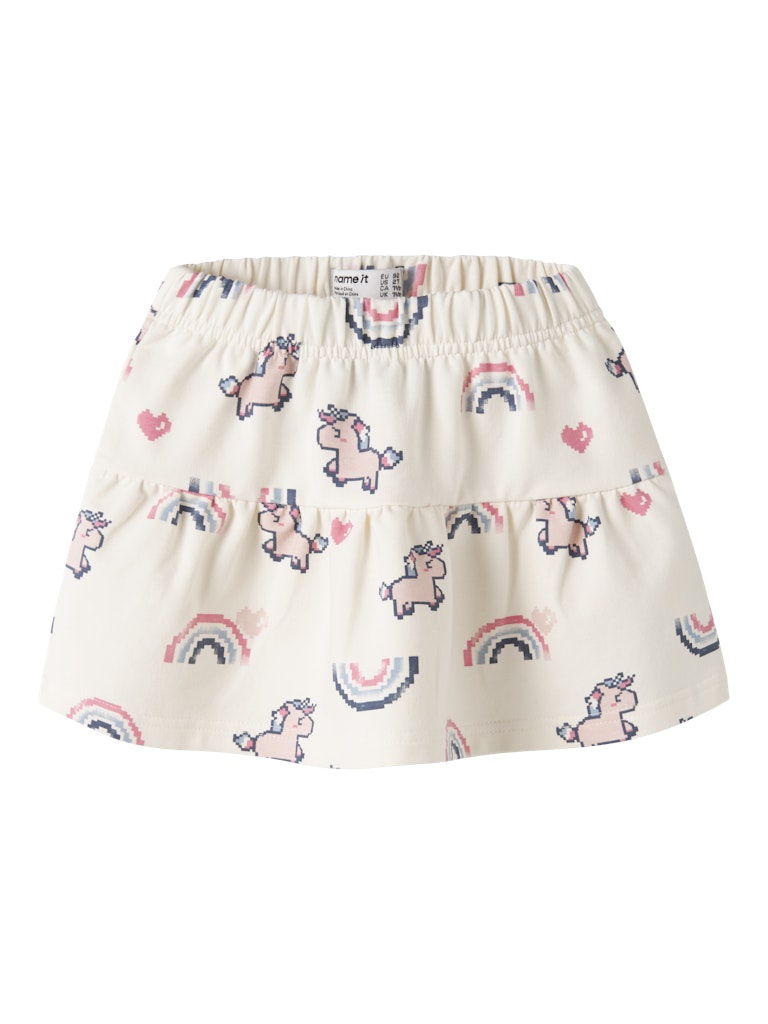 NAME IT Lilith Sweat Skirt in Antique White front view