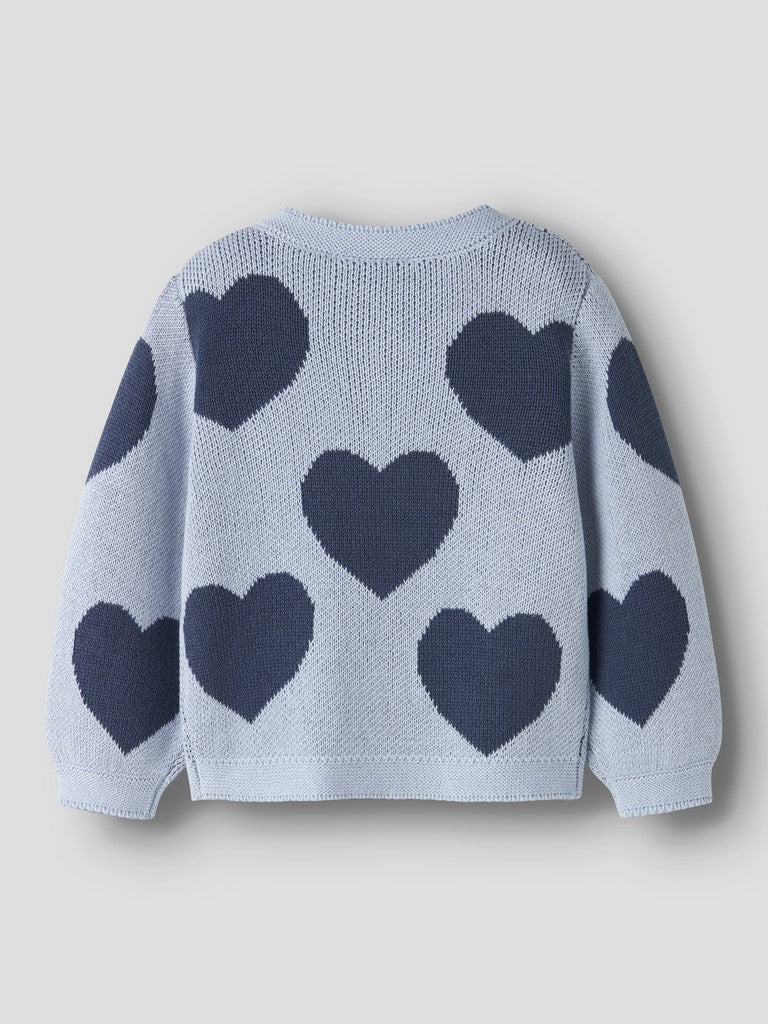 NAME IT Lianax Long Sleeve Knit Card in Subdued Blue back view