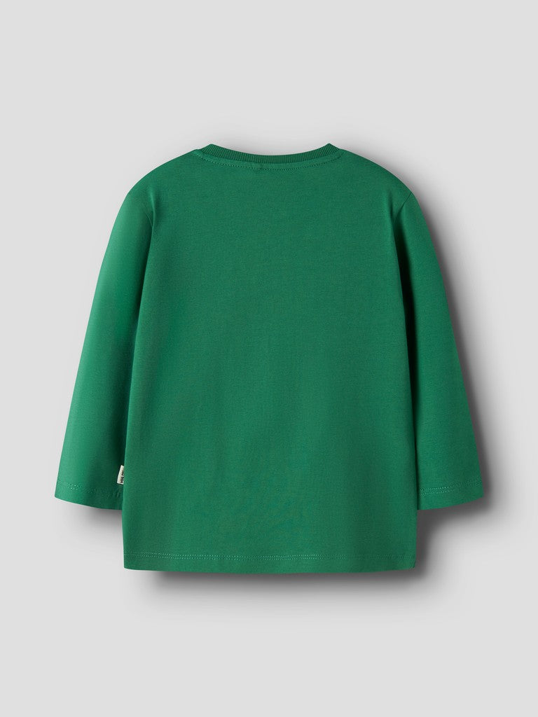 NAME IT Lawrence Long Sleeve Top in Verdant Green back view