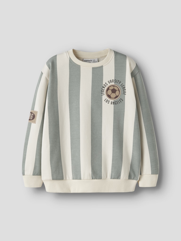 NAME IT Lane Long Sleeve Sweatshirt in Antique White angled view