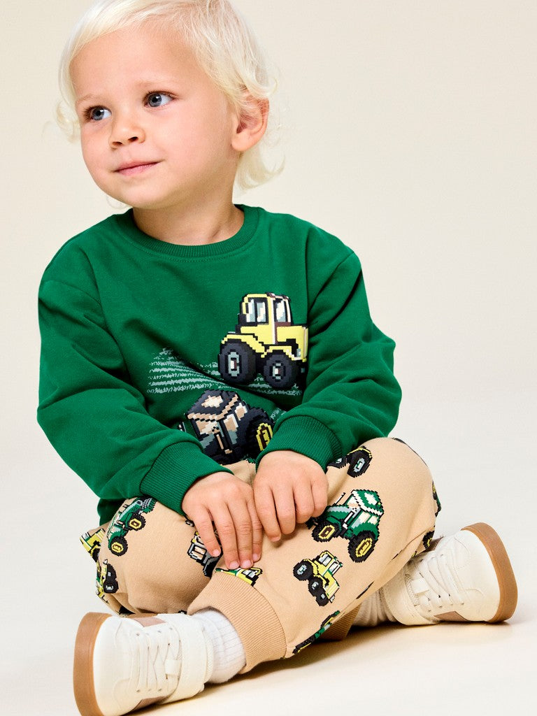 NAME IT Lavandin Long Sleeve Sweatshirt in Verdant Green graphic print
