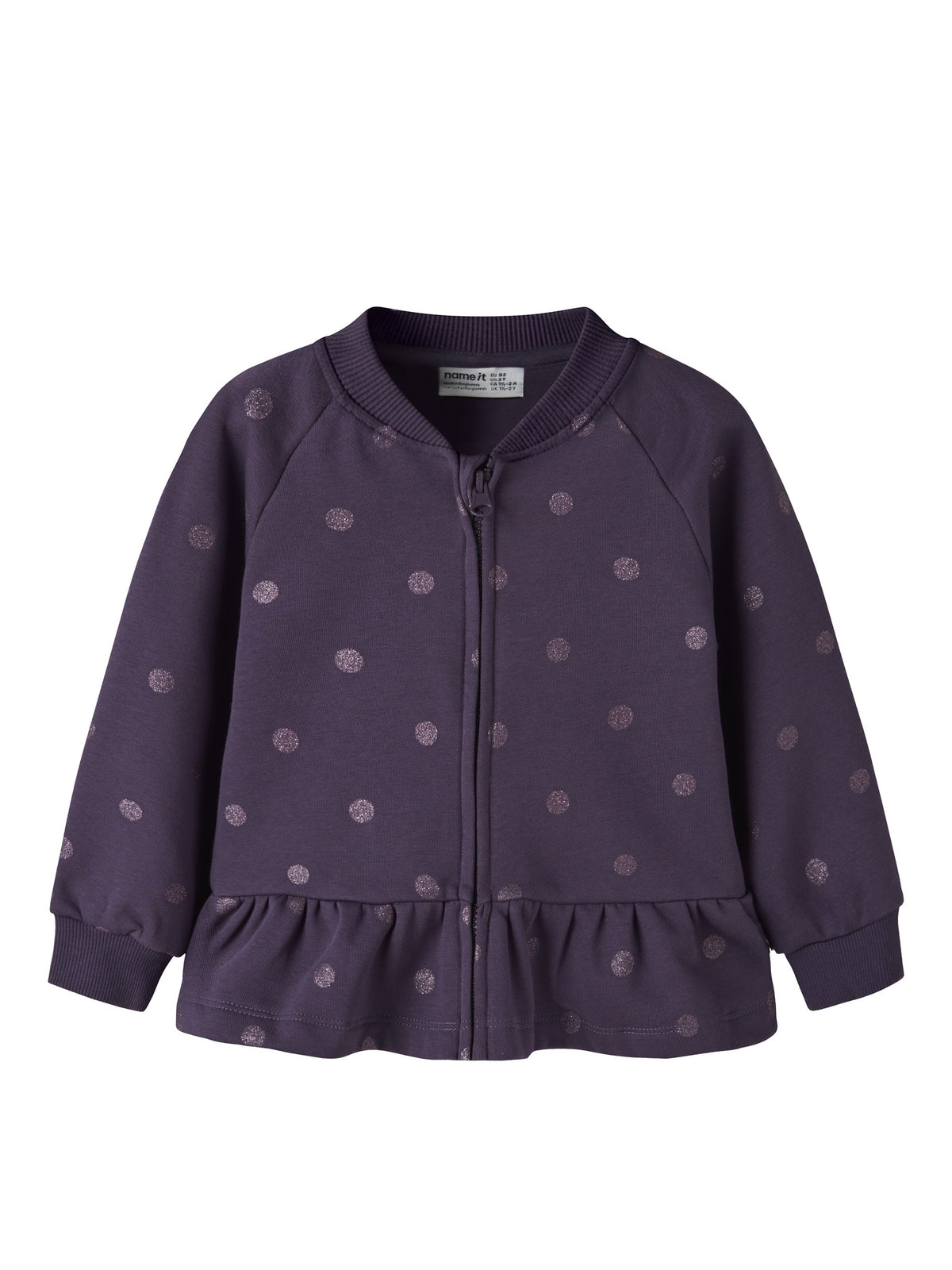 NAME IT Ovidia Long Sleeve Sweatshirt Cardigan in Navy Cosmos front view