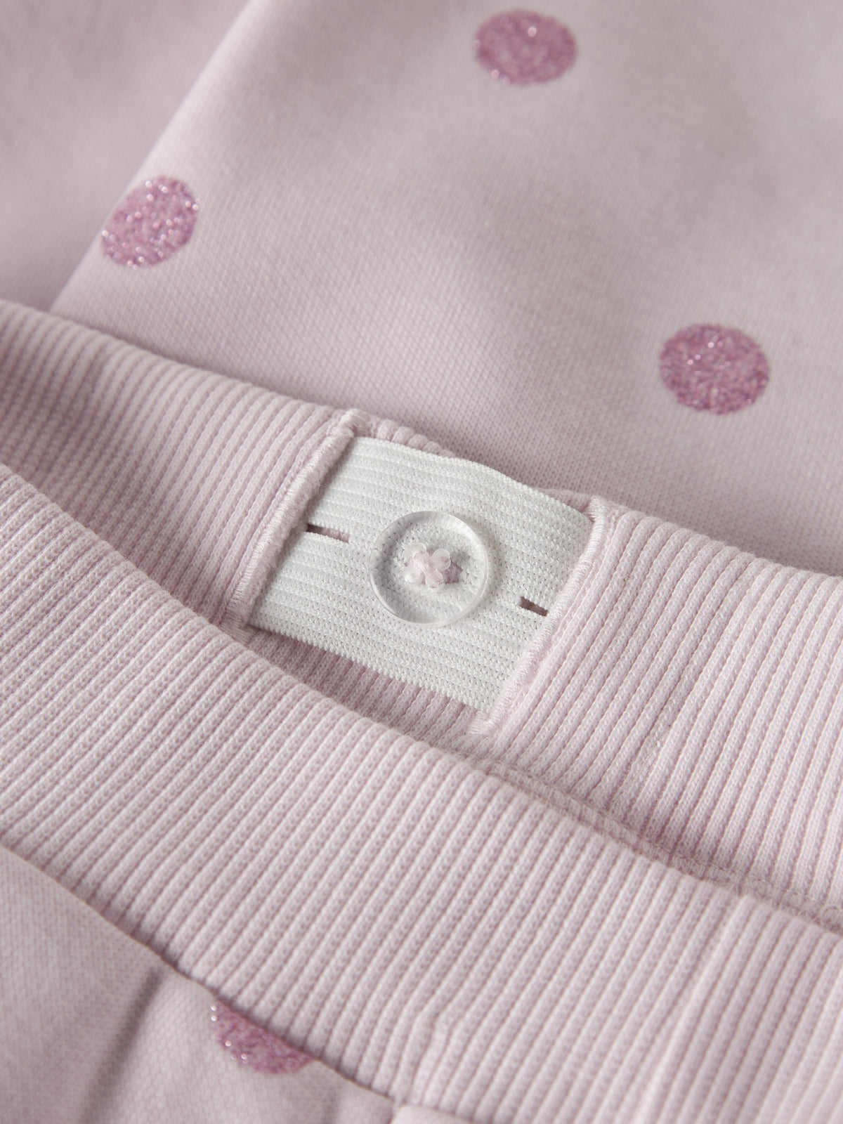 NAME IT Ovidia Trousers Sweatshirt BF in Light Lilac button placket and polka dot detail