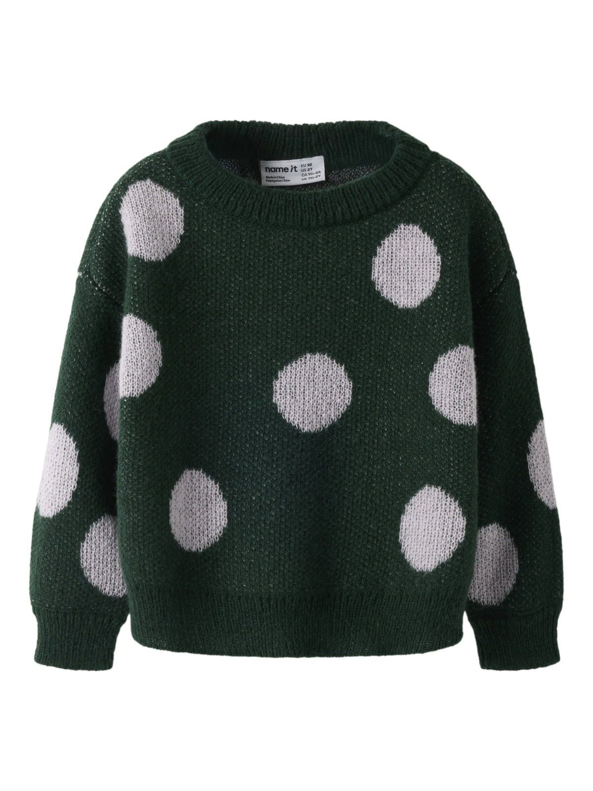 NAME IT Olisa Long Sleeve Knit BF in Pine Grove angled view