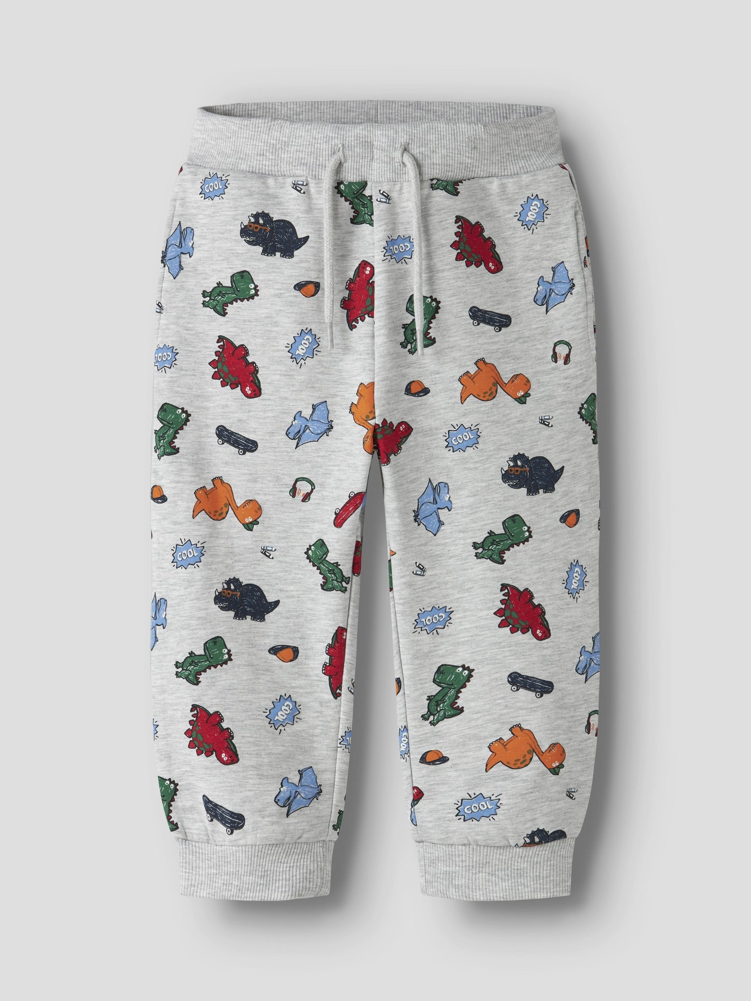 NAME IT Leon Sweat Pants in Light Grey Melange angled view
