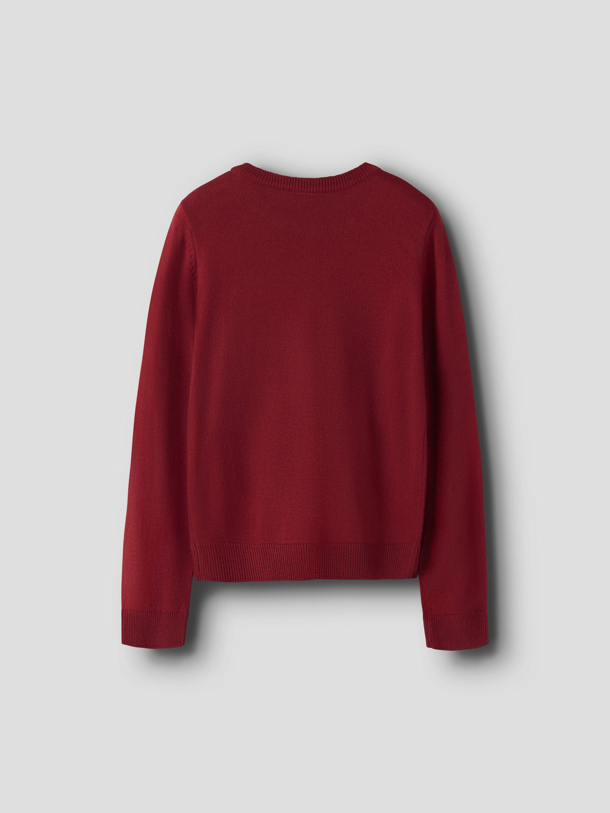 NAME IT Ralle Long Sleeve Knit in Red Dahlia back view