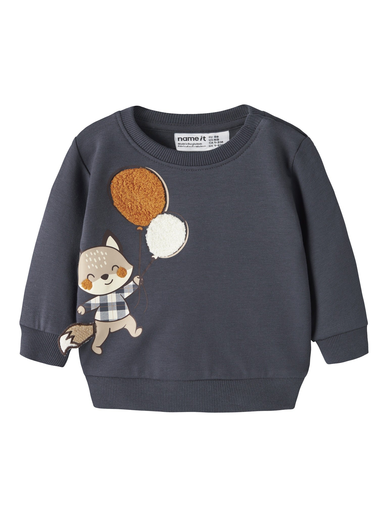 NAME IT Neil Long Sleeve Sweatshirt in Ombre Blue front view
