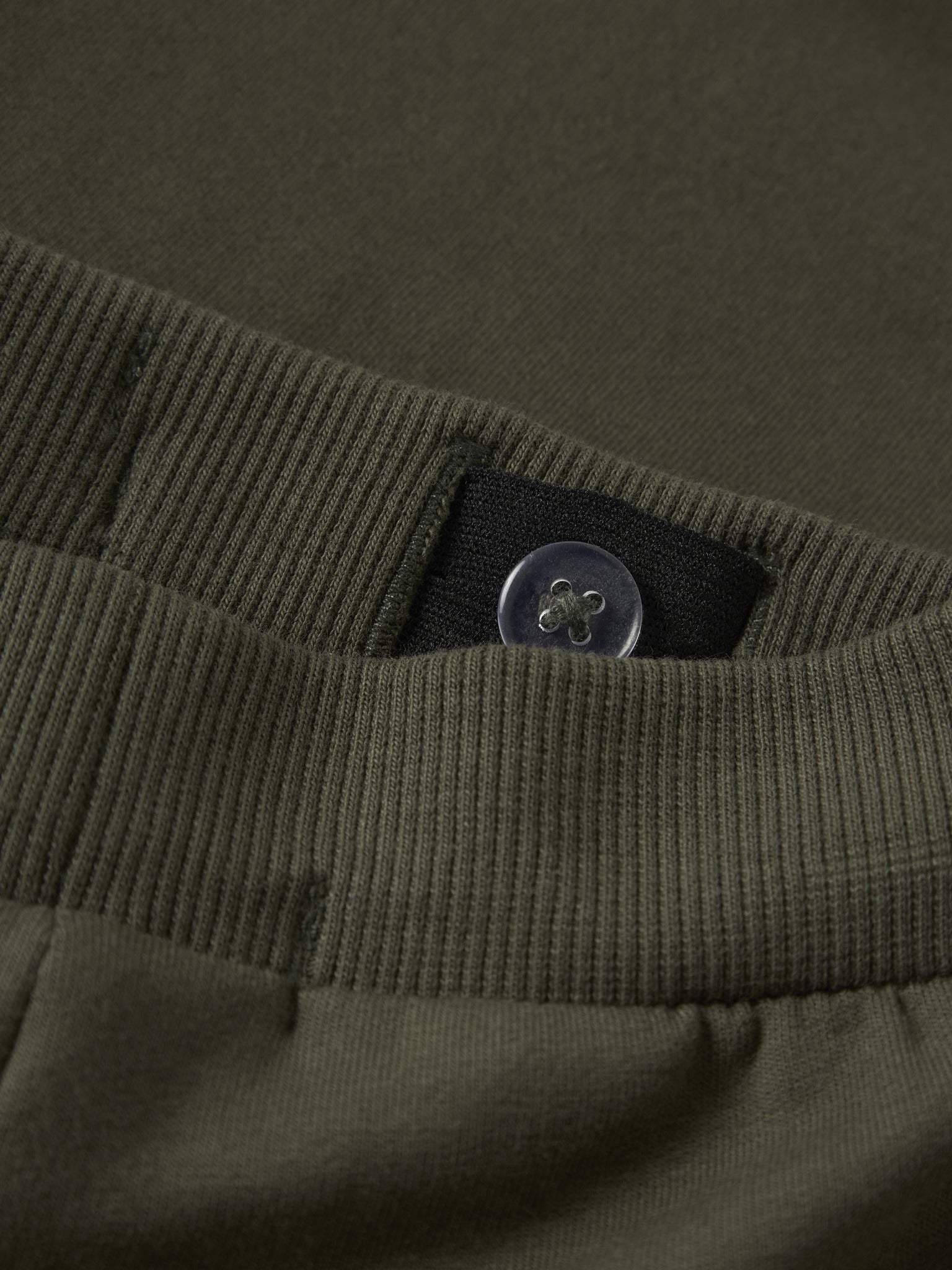 NAME IT Neil Sweat Pants in Olive Night waistband detail