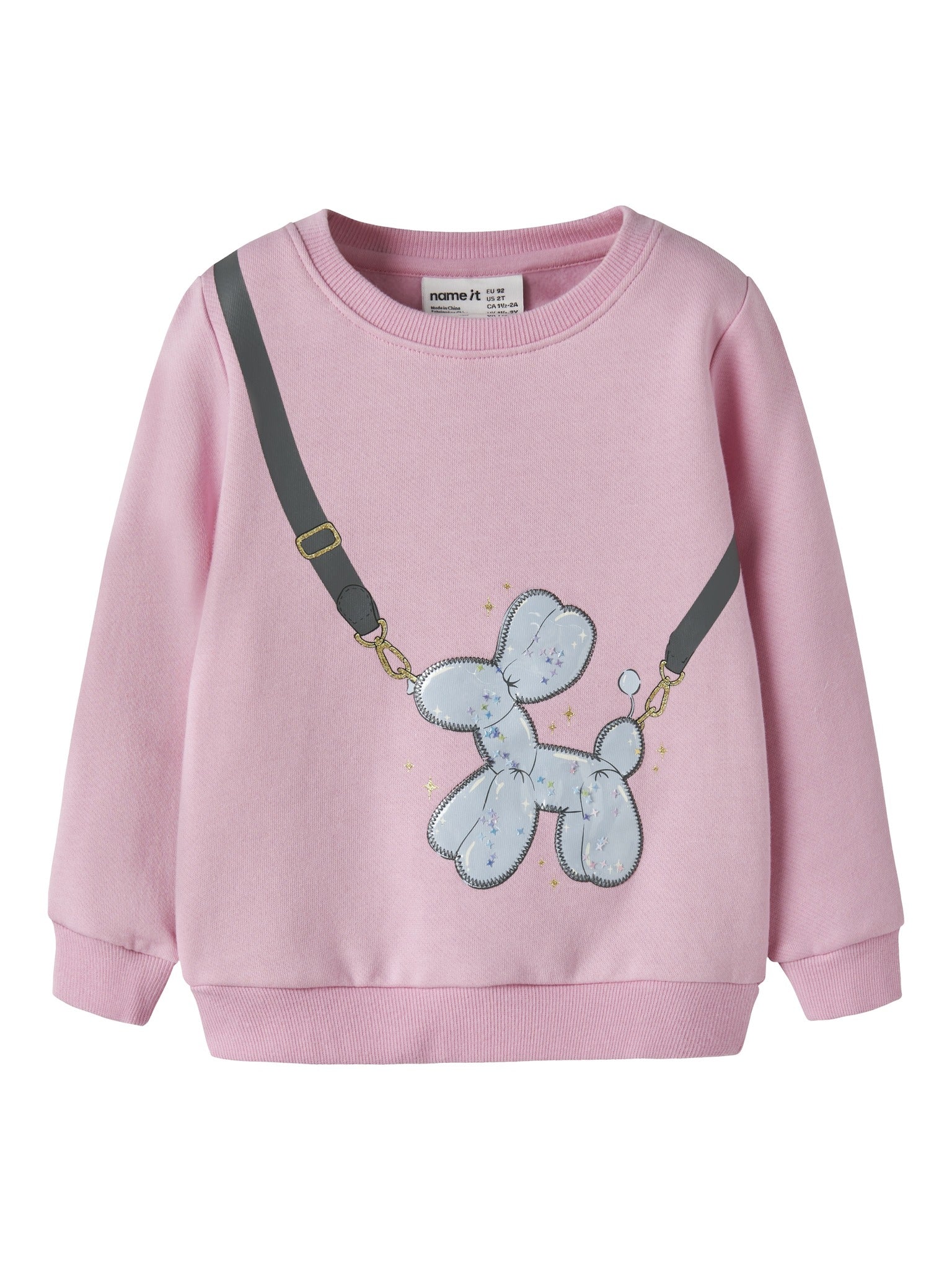 NAME IT Neome Long Sleeve Sweatshirt in Begonia Pink front view