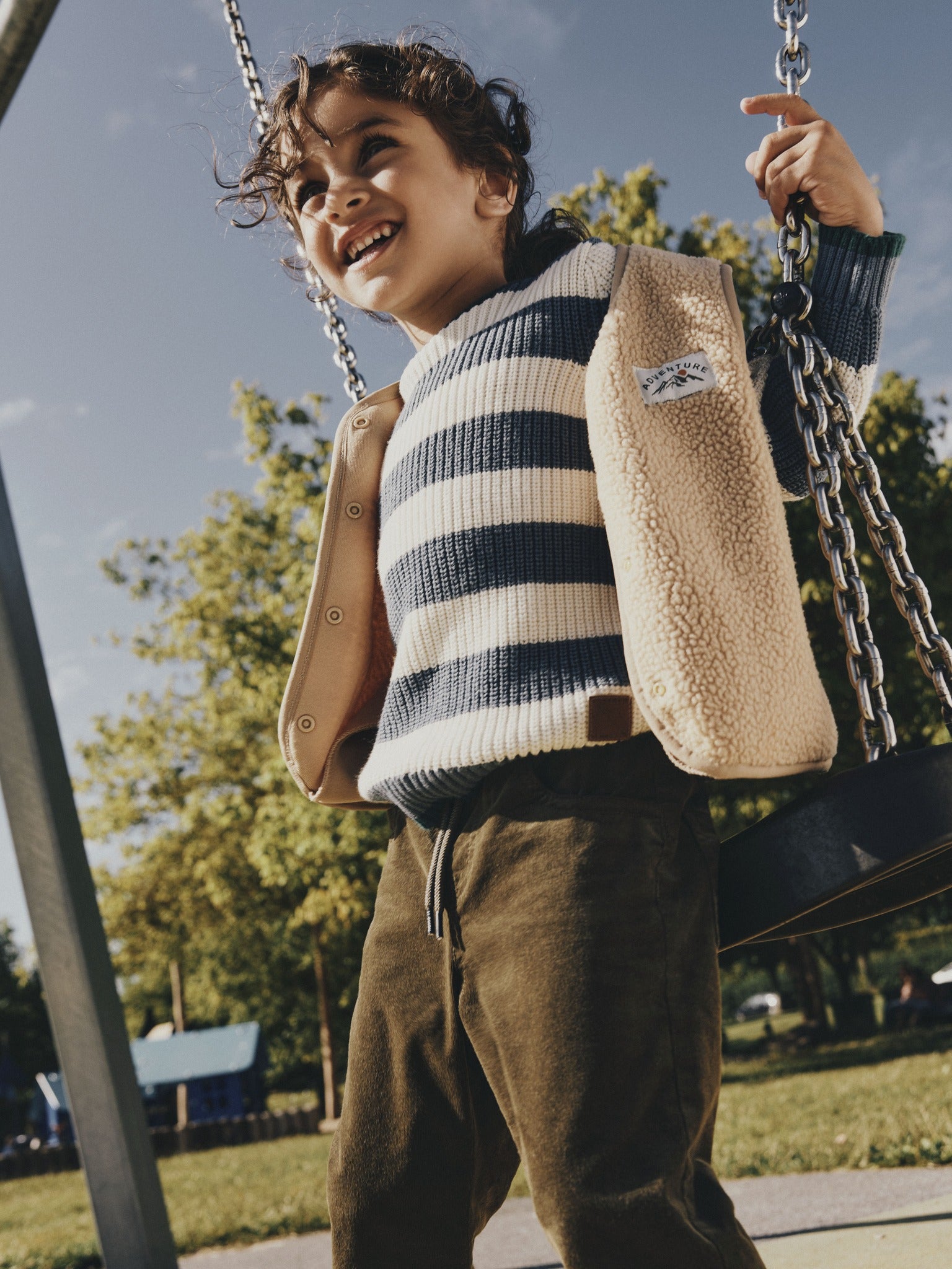 NAME IT Nereus Long Sleeve Knit in Blue Mirage striped knit