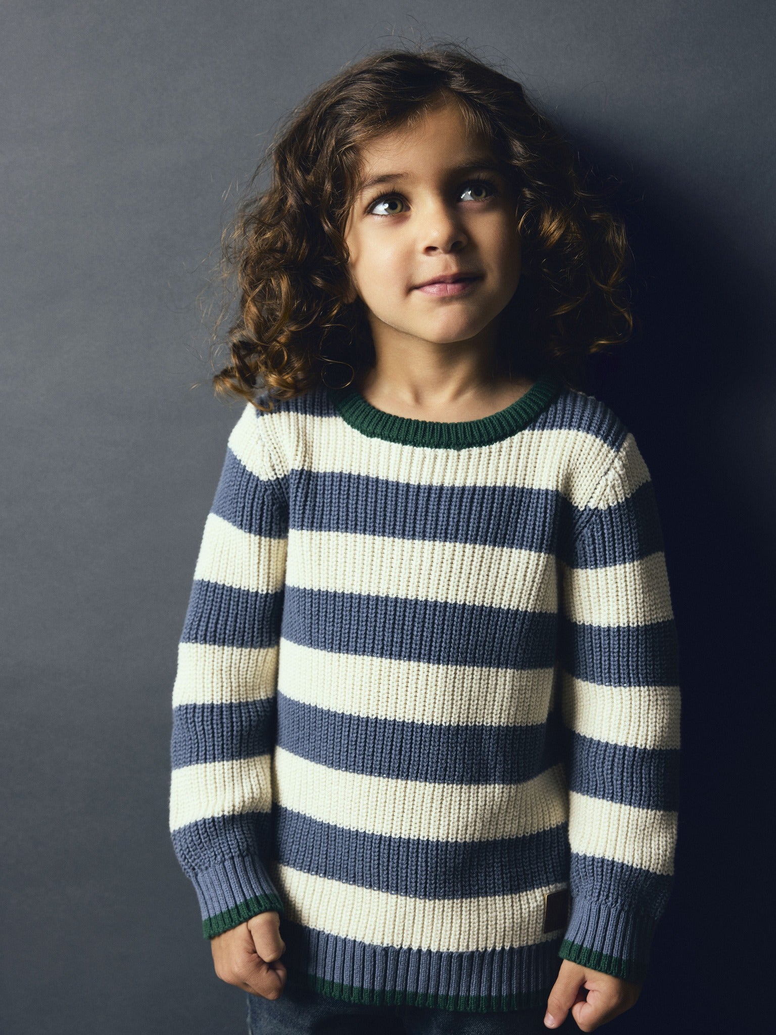 NAME IT Nereus Long Sleeve Knit in Blue Mirage on model
