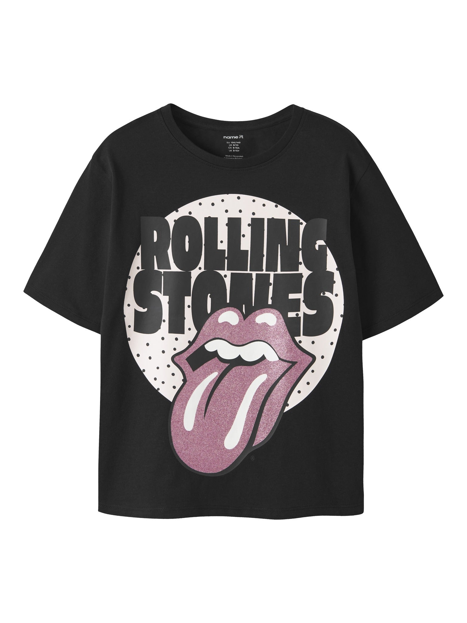 NAME IT Adula Rollings Short Sleeve Top Unv in Black front view