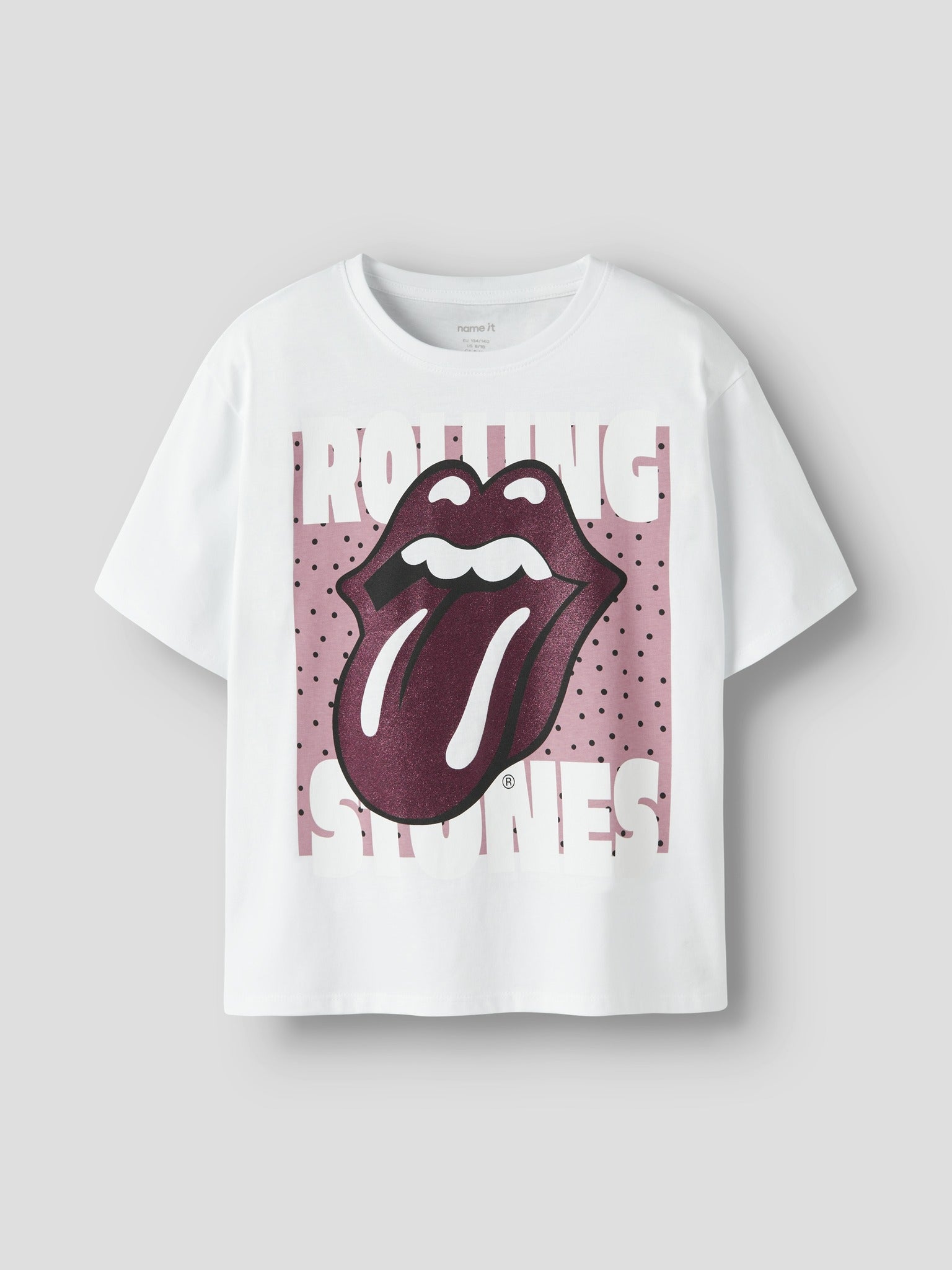 NAME IT Adula Rollings Short Sleeve Top Unv in Bright White angled view