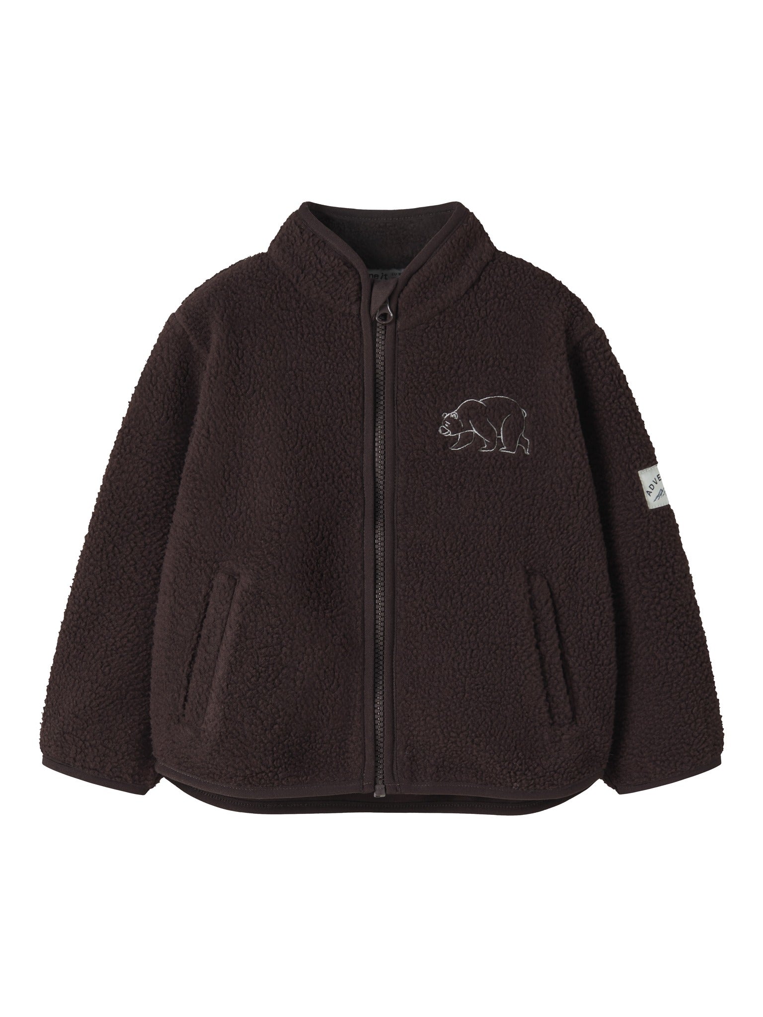 NAME IT Owe Long Sleeve Teddy Card in Chocolate Plum front view