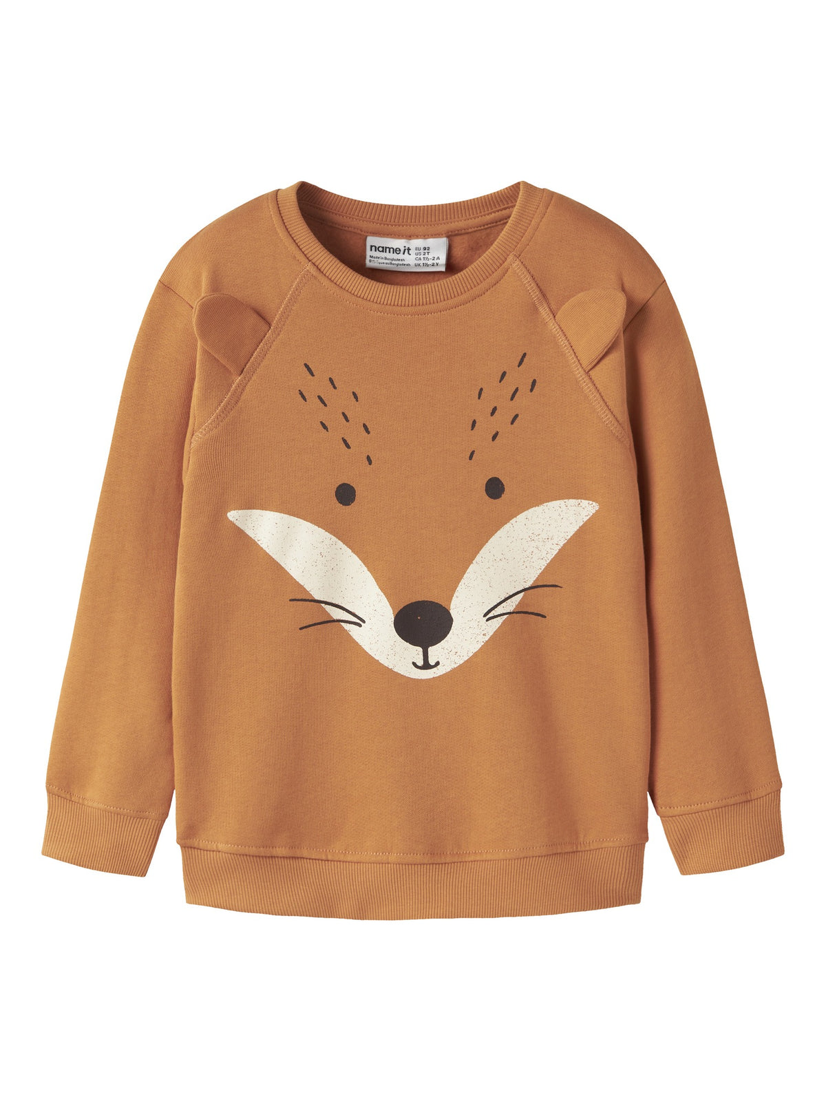 NAME IT Ollie Long Sleeve Sweatshirt in Tomato Cream front view