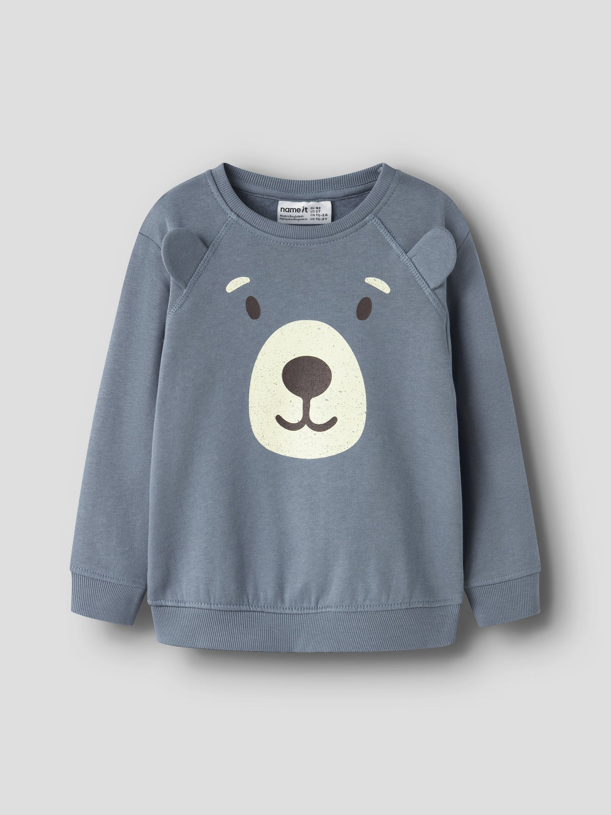 NAME IT Ollie Long Sleeve Sweatshirt in Blue Mirage angled view
