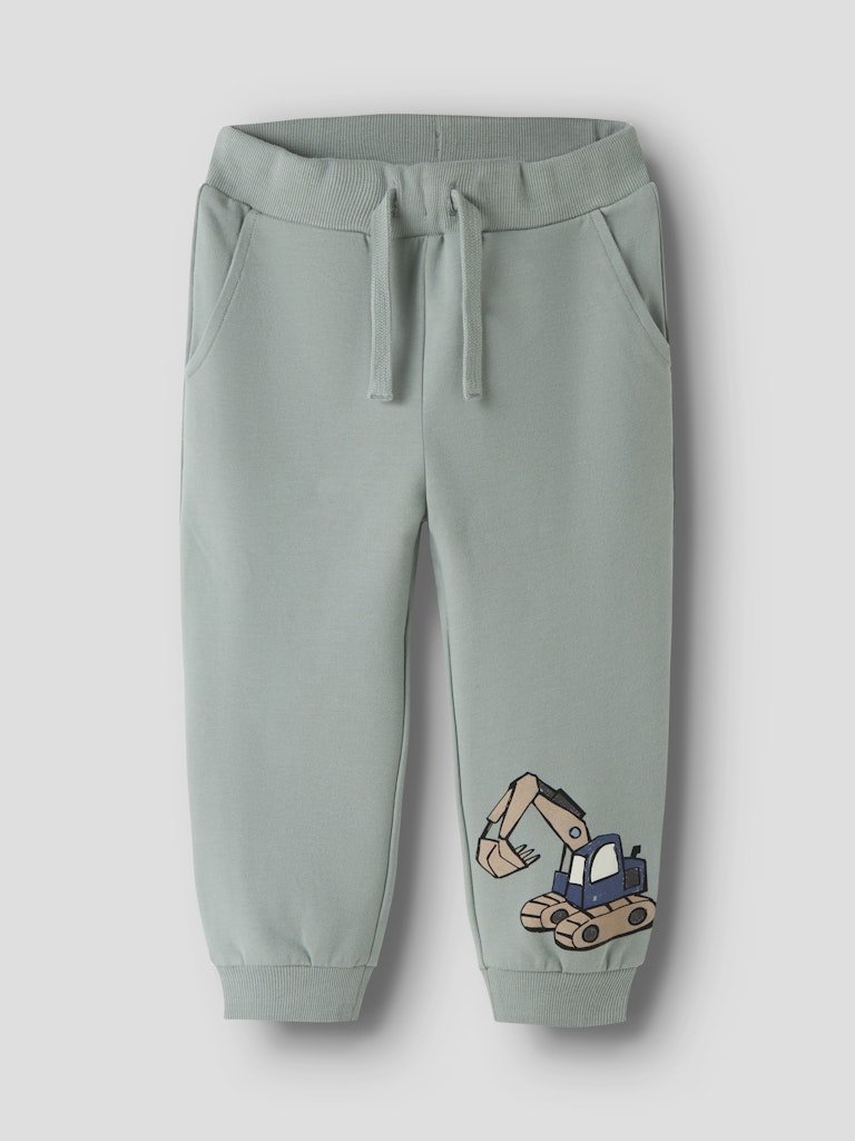 NAME IT Kark Sweatpants in Green Milieu angled view