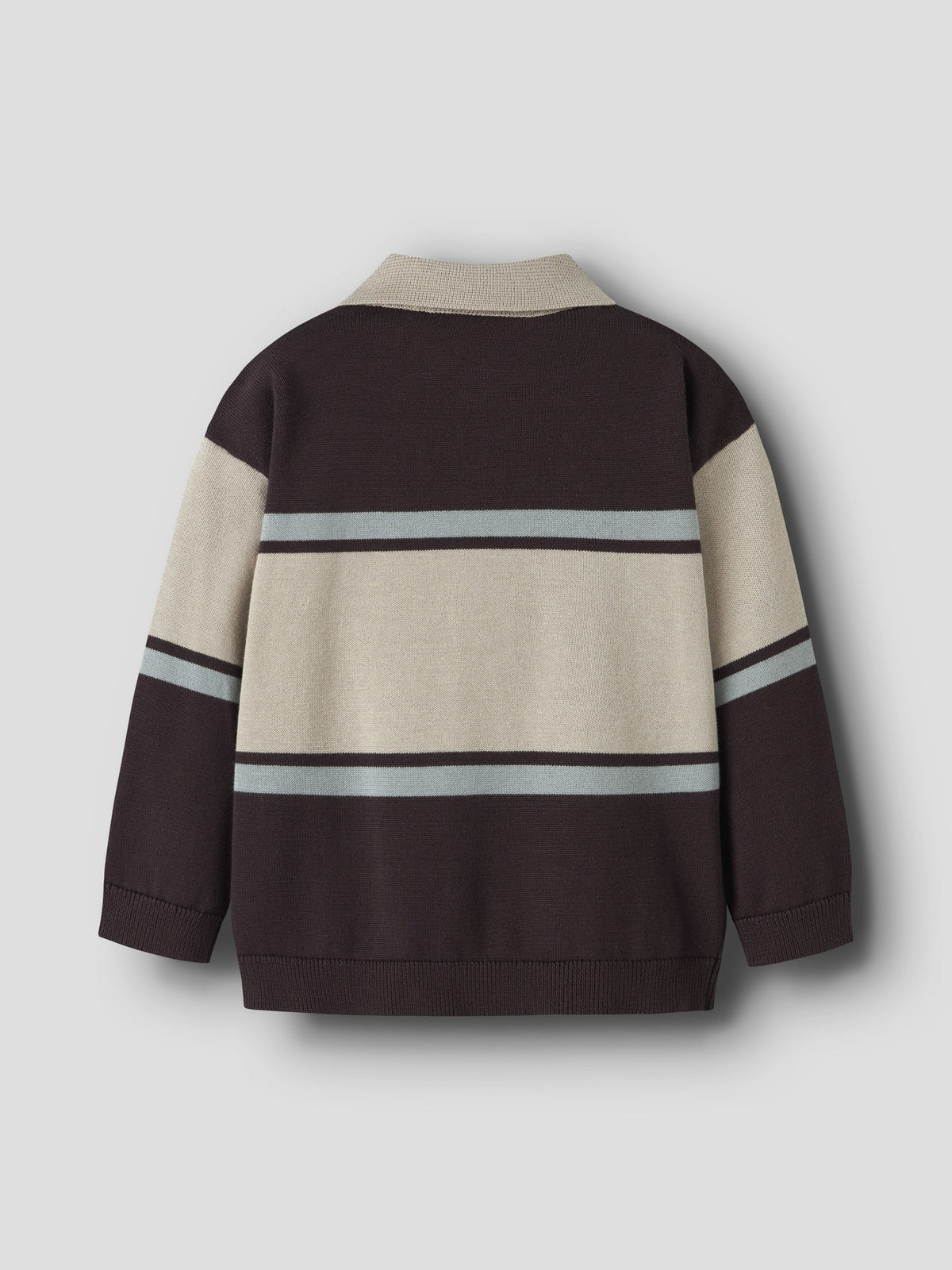 NAME IT Ral Boys' Knitted Polo Neck in Chocolate Plum Without N back view