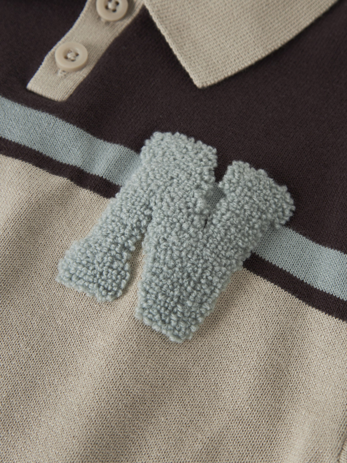 NAME IT Ral Boys' Knitted Polo Neck in Chocolate Plum Without N boucle logo and stripe detail