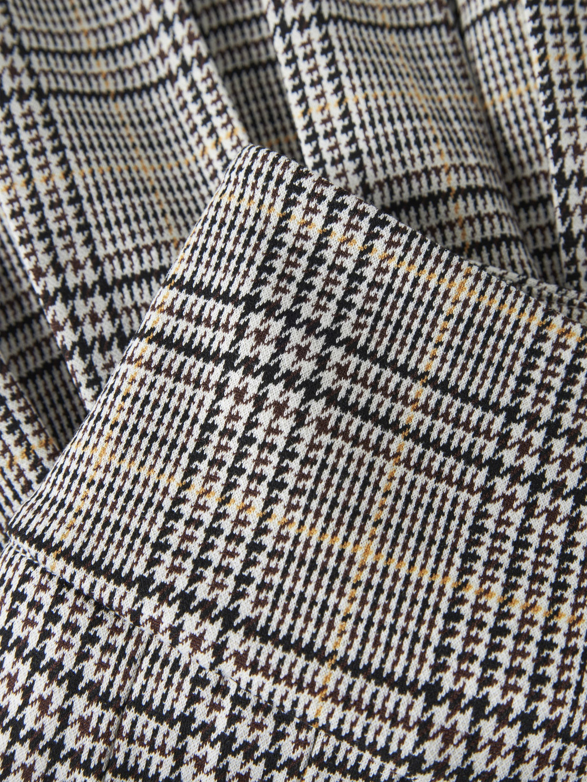 NAME IT Rina PLEATED Skirt in Island Fossil pleated houndstooth fabric detail