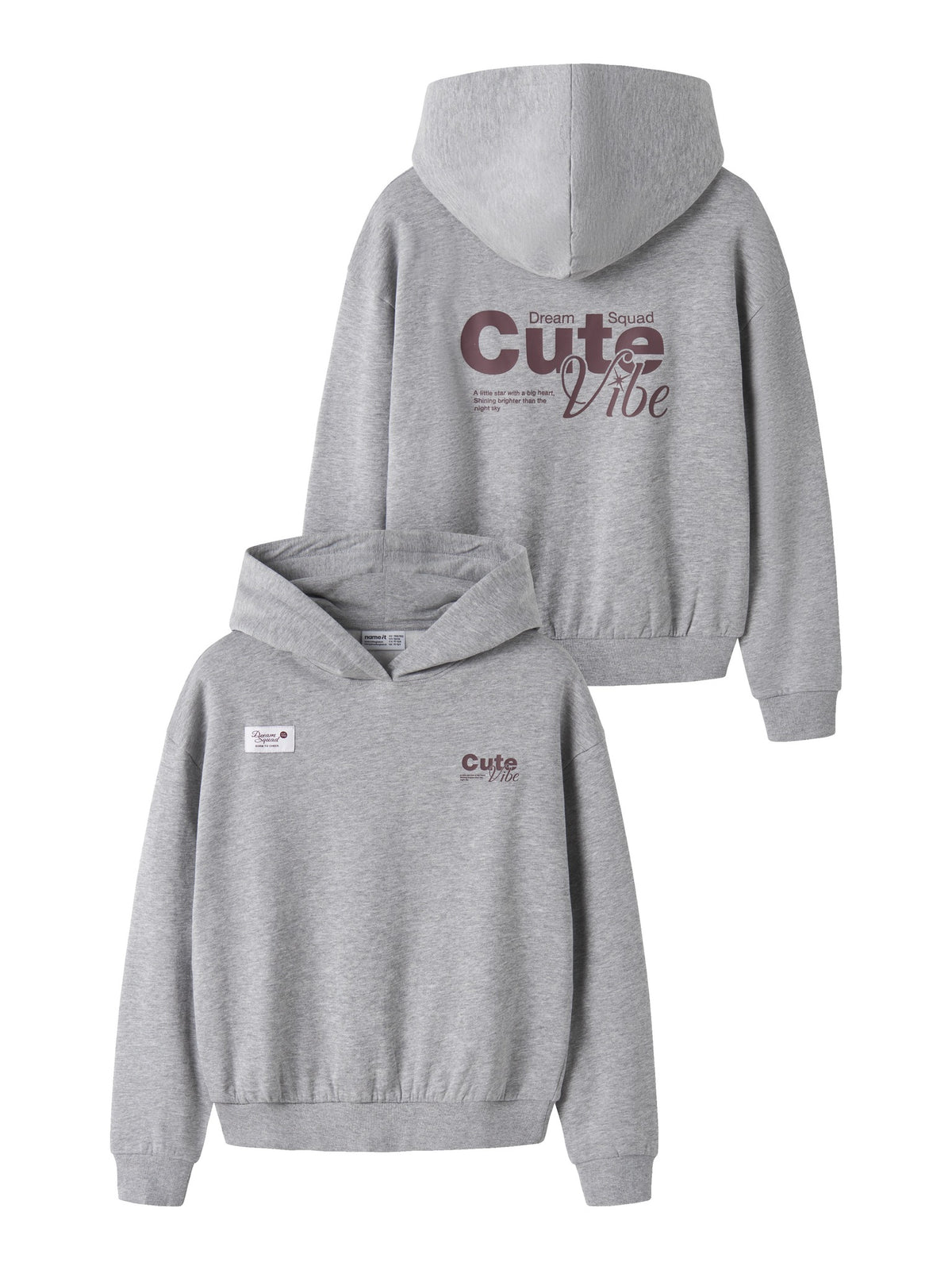 NAME IT Roloui Long Sleeve Rlx Sh Sweatshirt Wh in Grey Melange front view