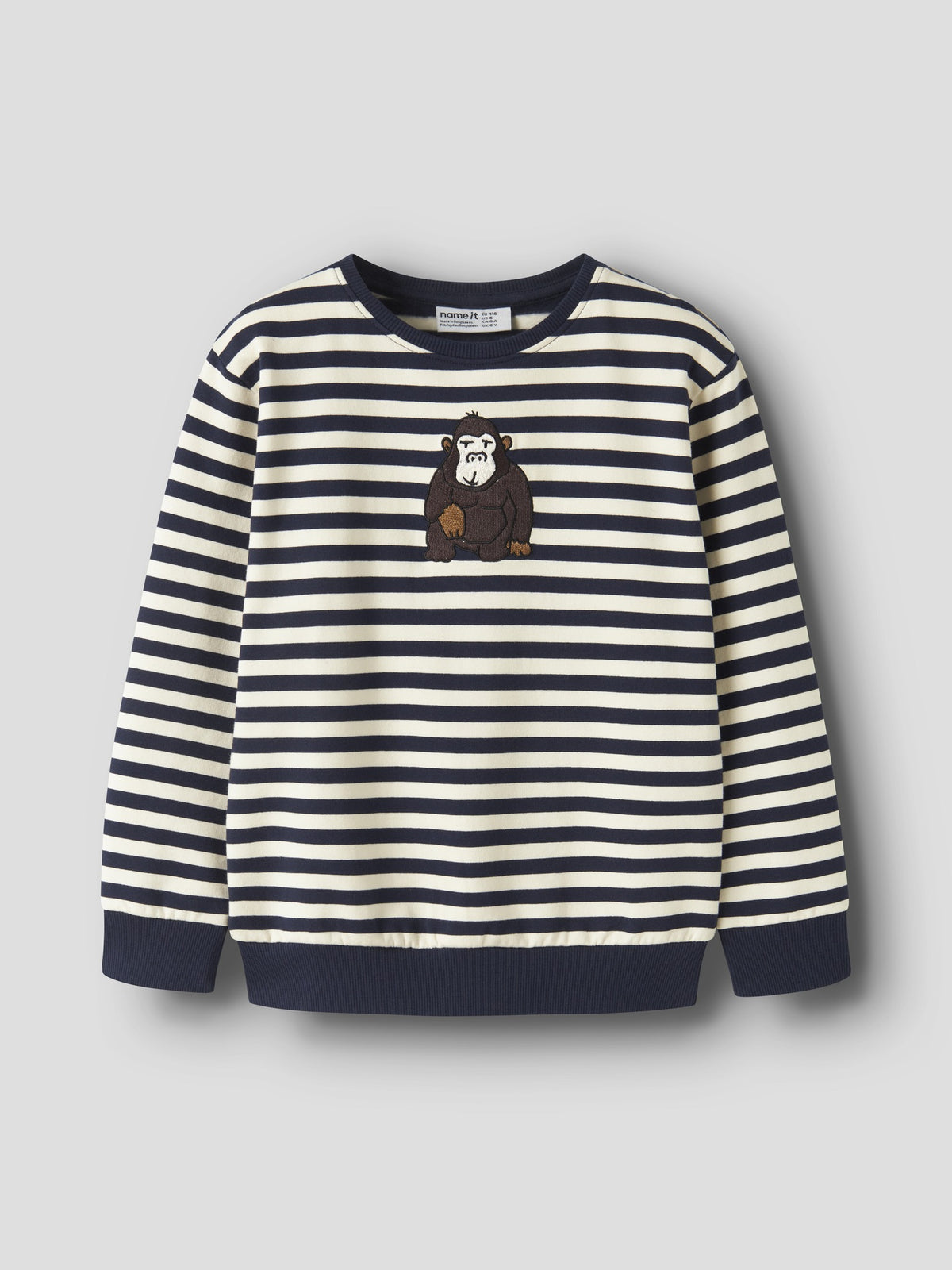NAME IT Rafan Long Sleeve Sweatshirt in Navy Blazer flat lay