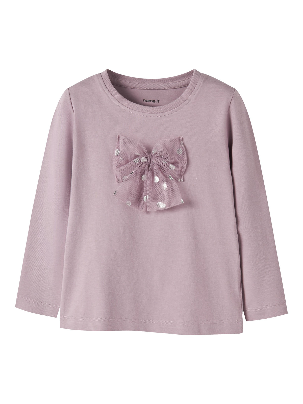 NAME IT Rosani Long Sleeve Top in Mauve Shadows flat lay
