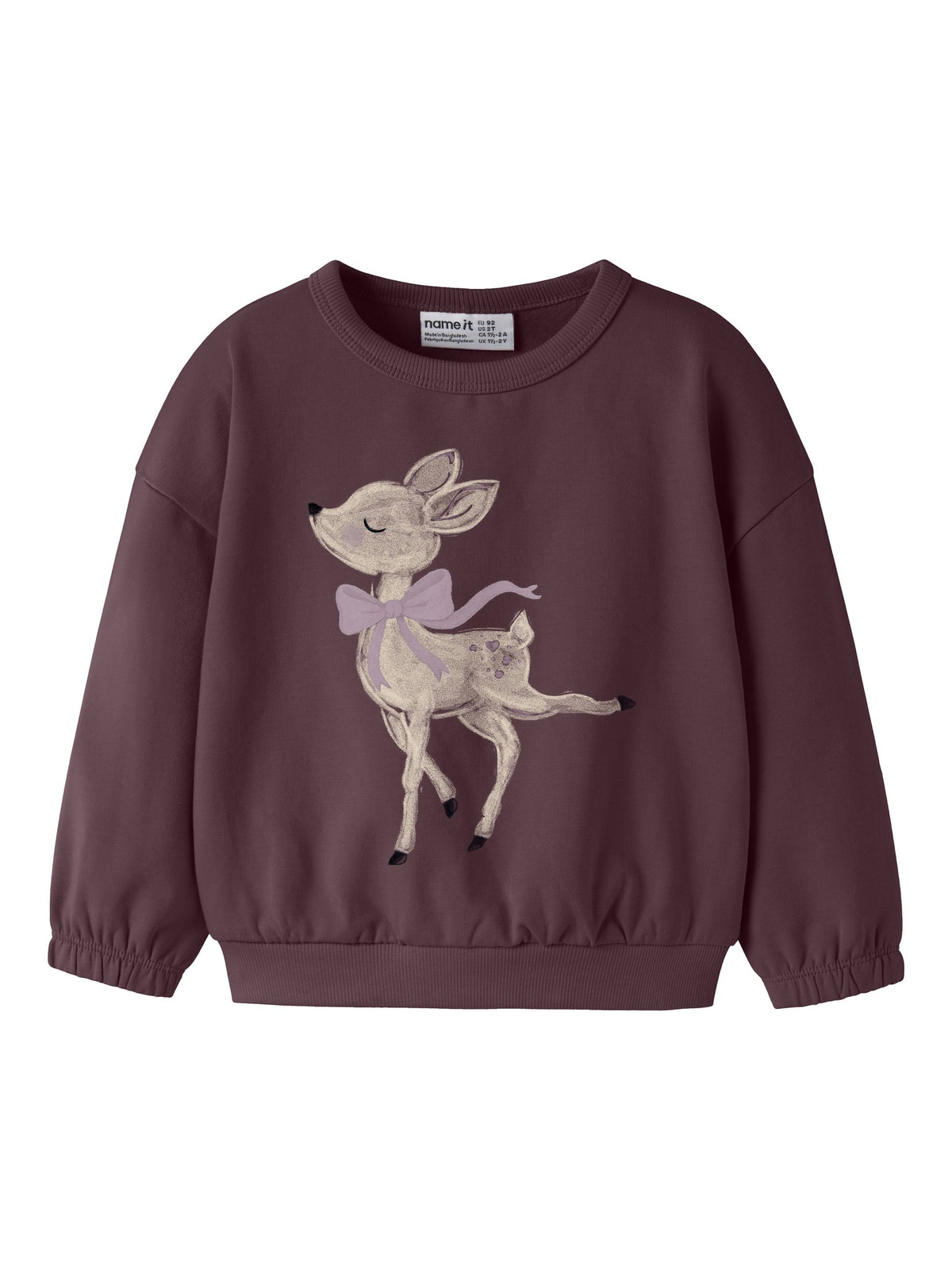 NAME IT Ryfie Girls' Sweatshirts in Catawba Grape flat lay