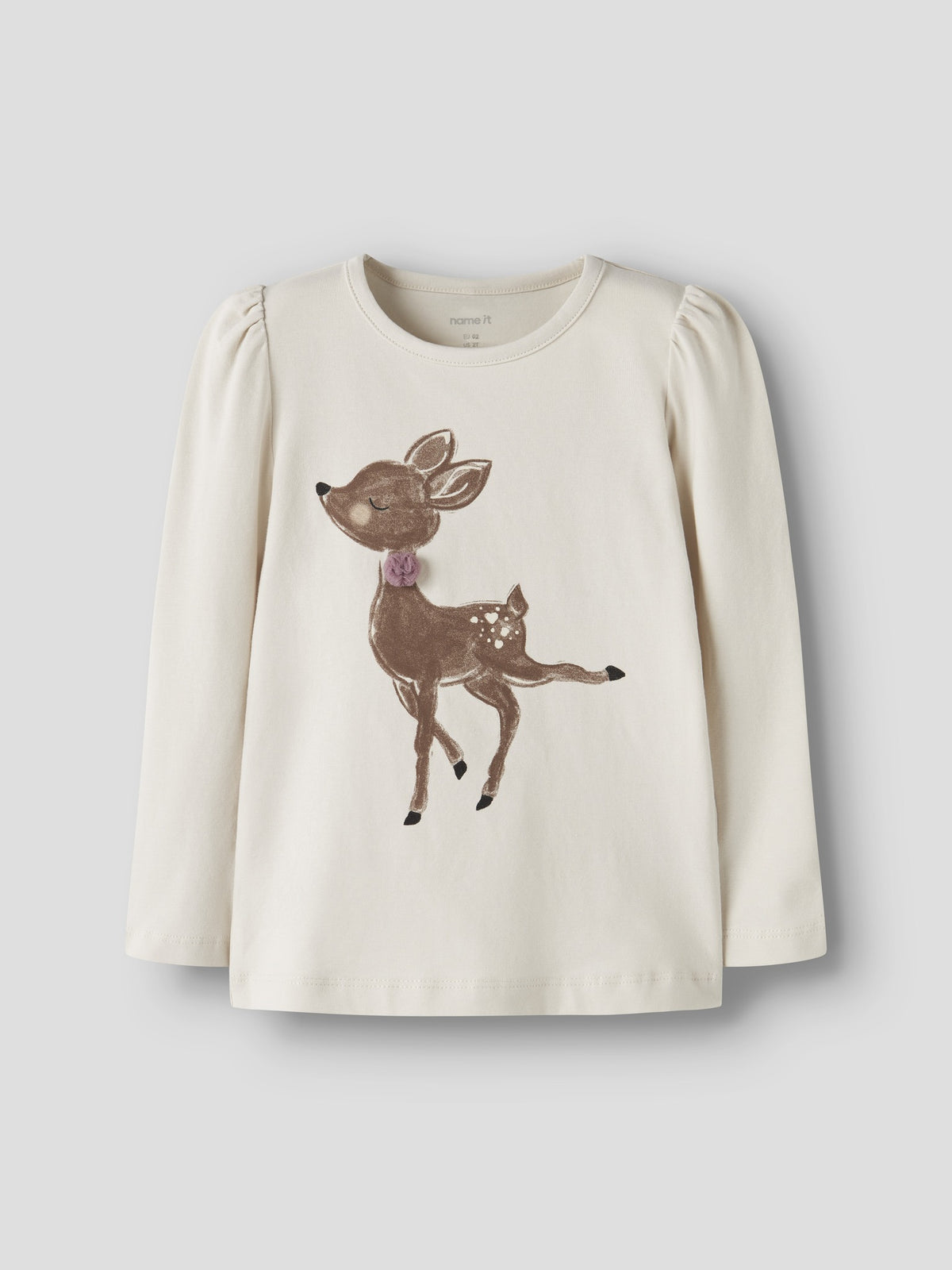 NAME IT Ryfi Long Sleeve Top in Birch flat lay