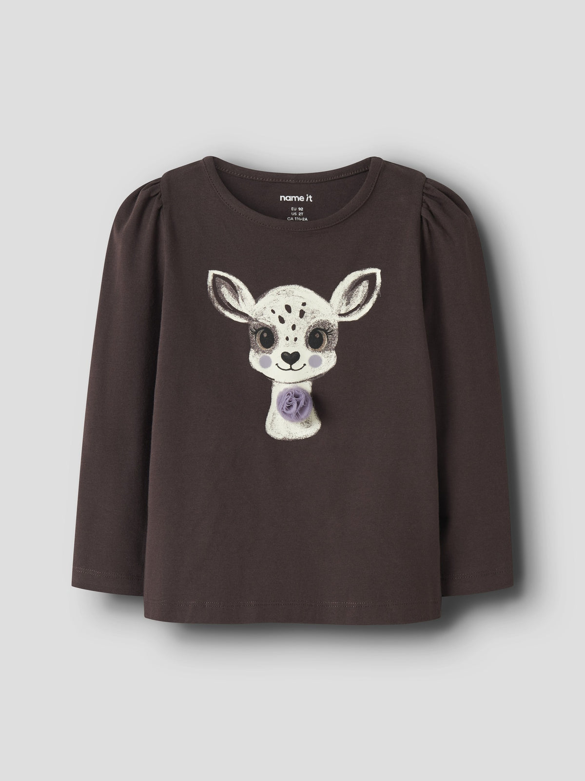 NAME IT Ryfi Long Sleeve Top in Chocolate Plum flat lay (image 2)