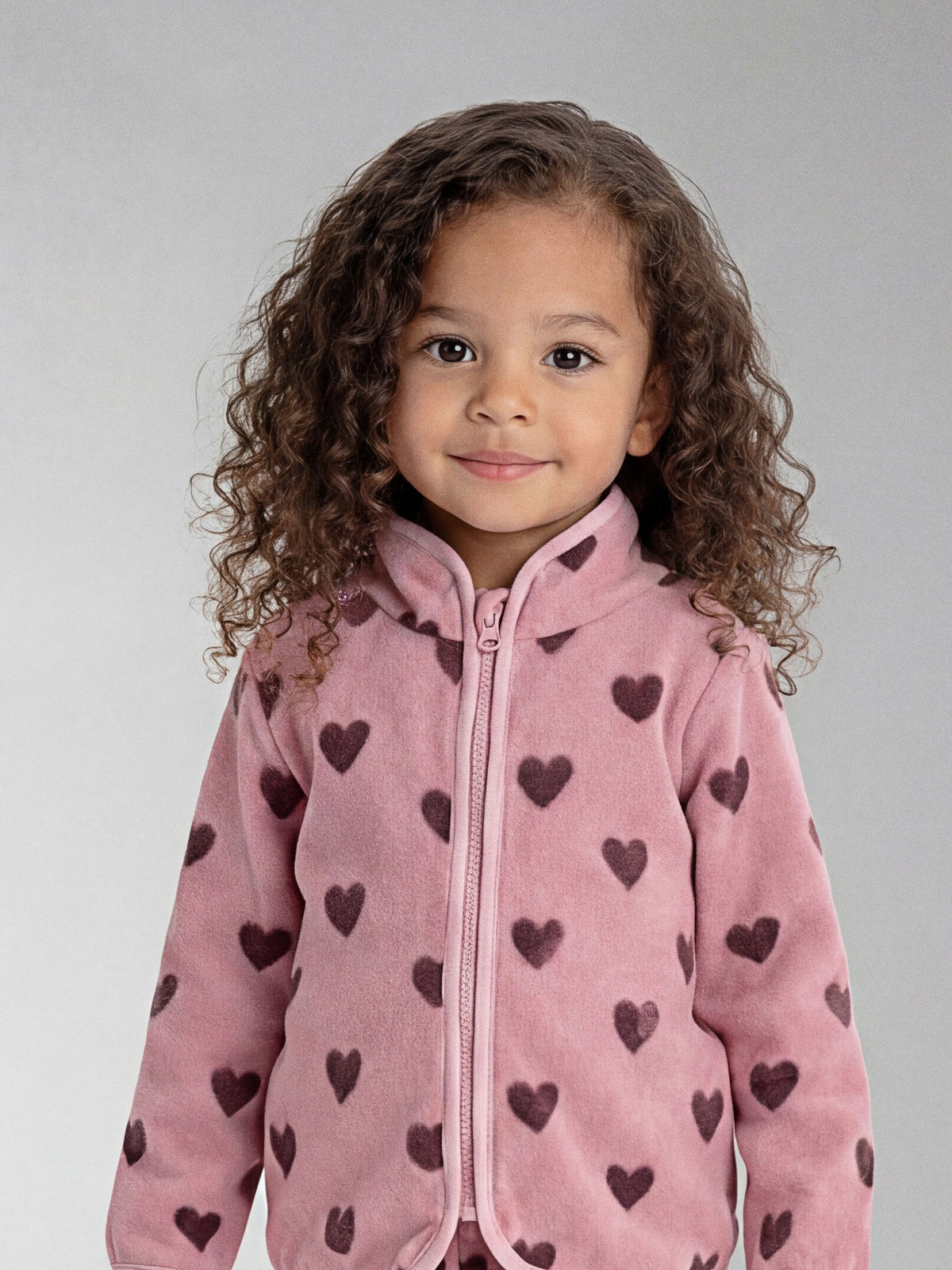 NAME IT Olajas Fleece Jacket in Mauve Shadows on model