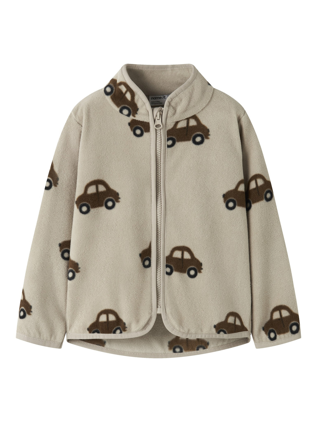 NAME IT Orlajs Fleece Jacket in Island Fossil front view